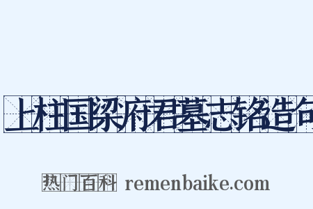 上柱国梁府君墓志铭造句是什么意思的图片